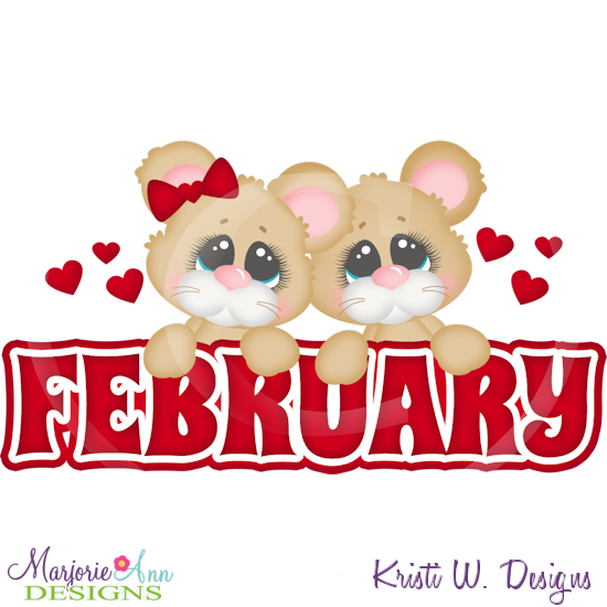 February Title SVG Cutting Files Includes Clipart - Click Image to Close